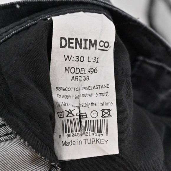 DENIM CO Mens Gray Moto Style Denim Jeans Skinny Cotton Blend Size 30 Length 31 - Picture 9 of 10